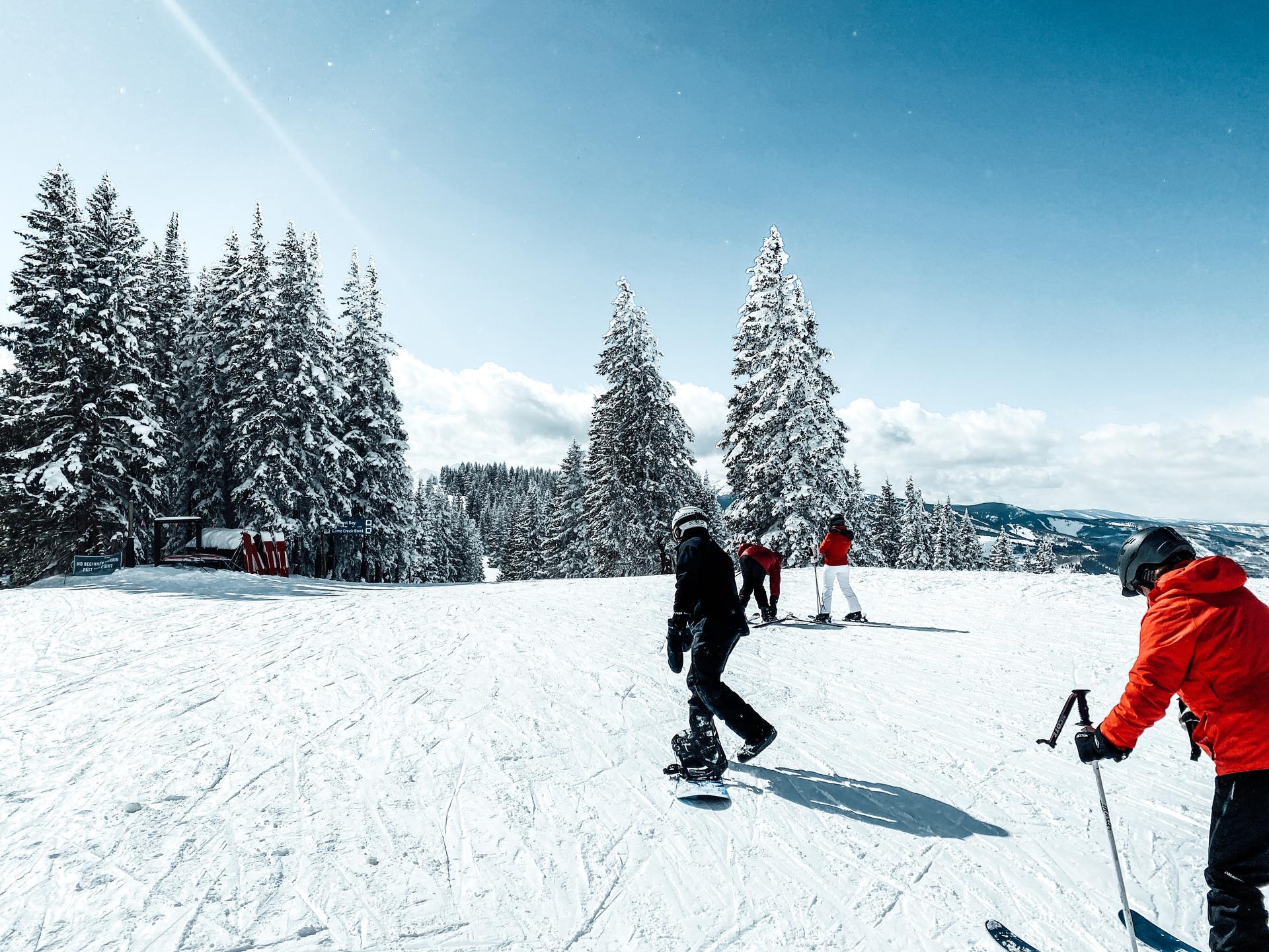 Skiers on ski slope