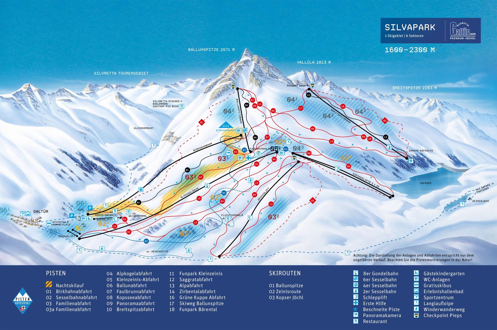 Galtur ski map