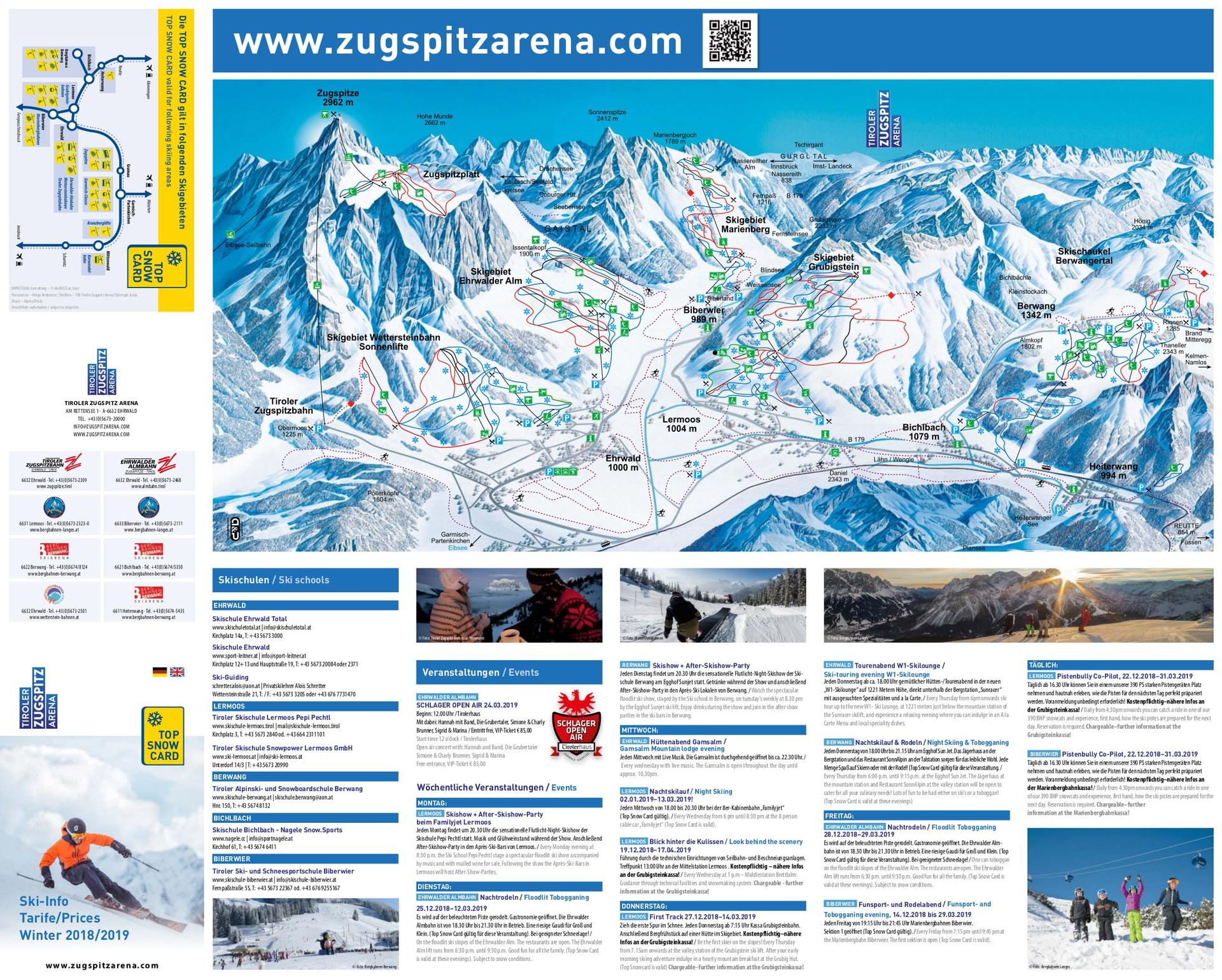 Lermoos ski map