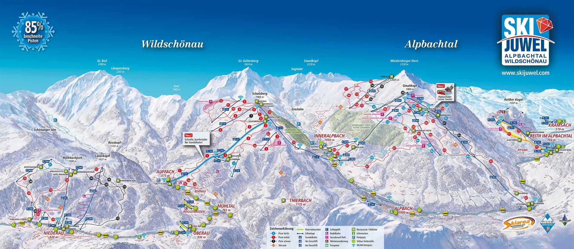 Wildschonau ski map