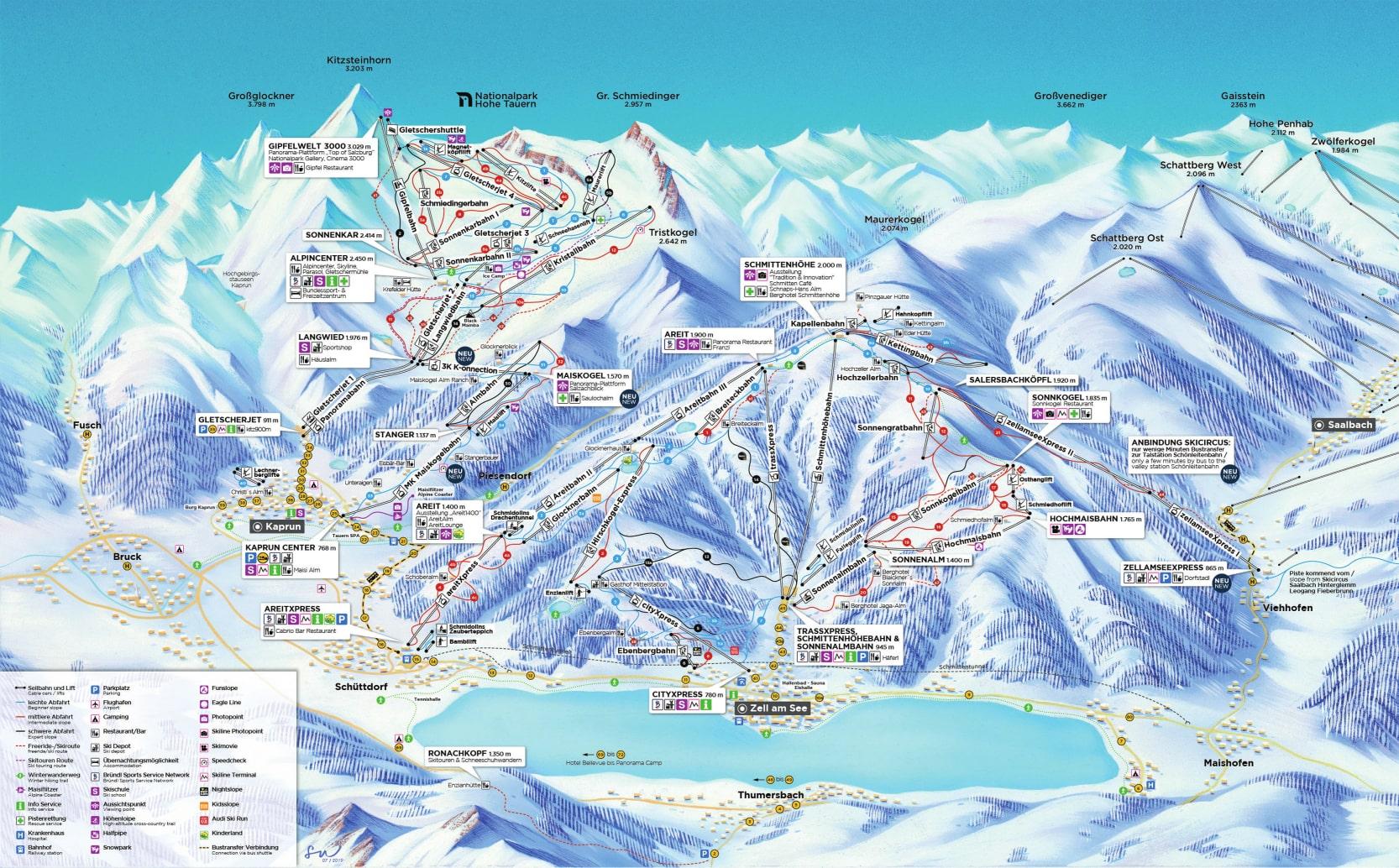 Zell am See ski map