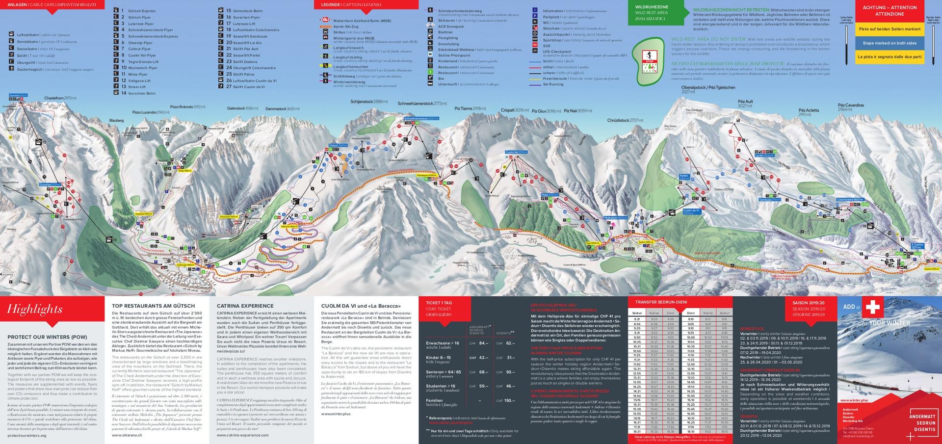 Andermatt ski map