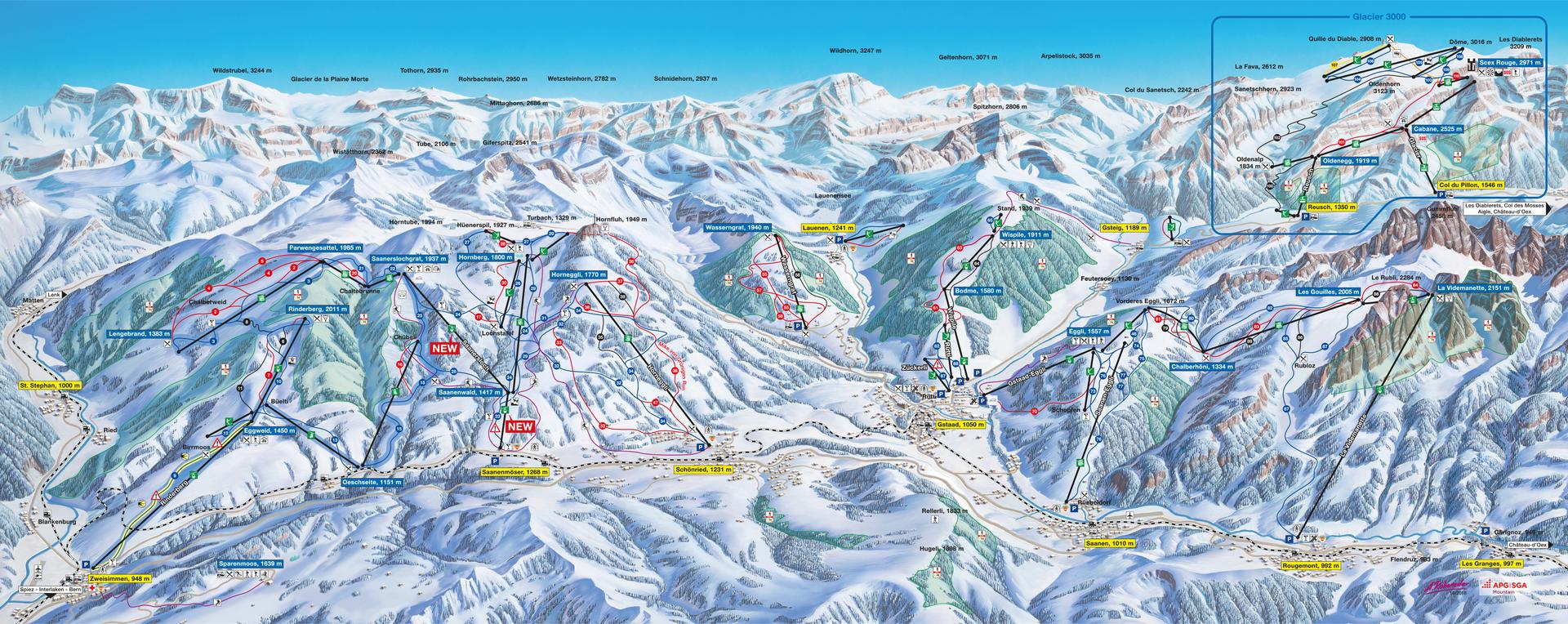 Gstaad ski map