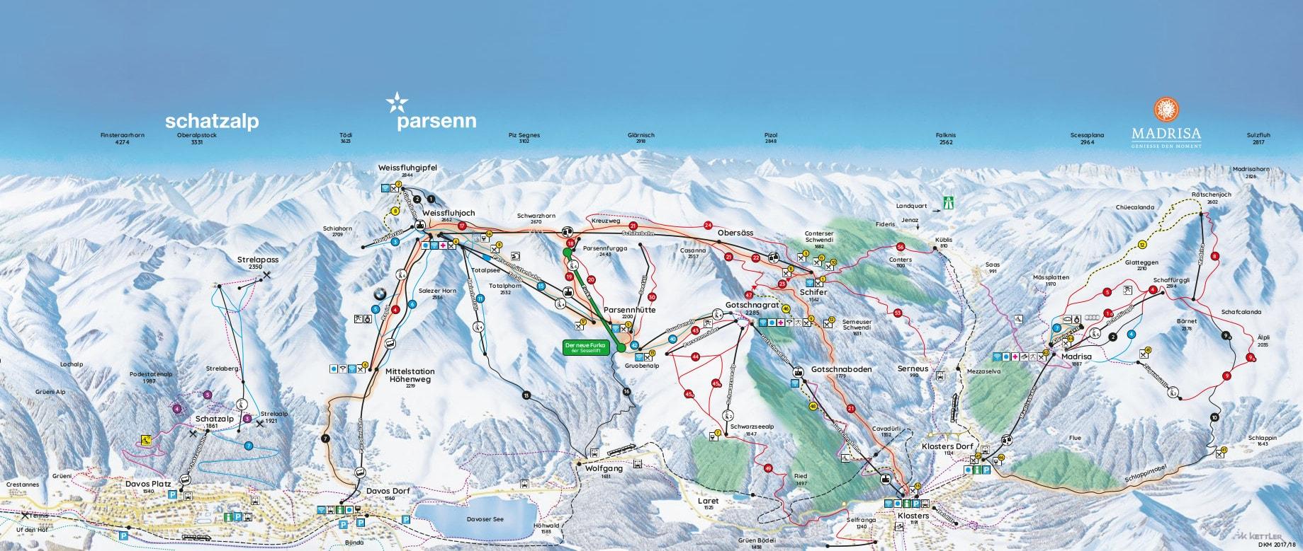 Klosters ski map